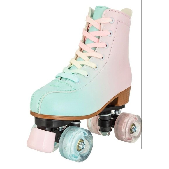 LIKU Quad Roller Skates for Girls All Wheel Light Up Sz 34 youth 3 NEW Rainbow - Picture 8 of 8